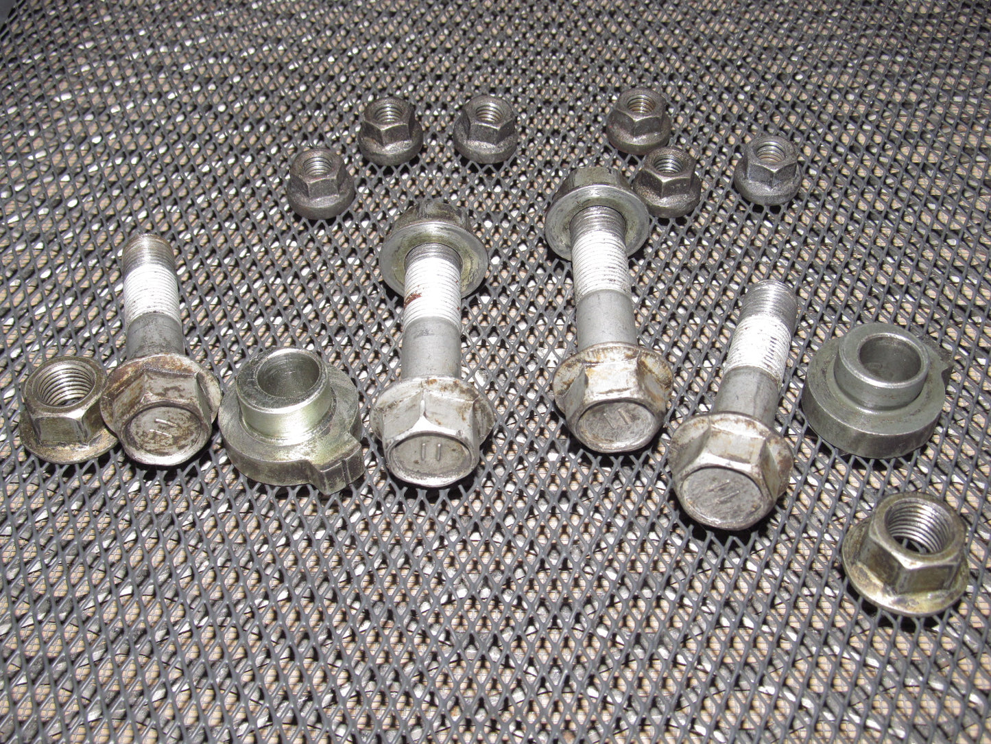 85 86 Toyota MR2 OEM Rear Shock Camber & Mounting Bolt - Set